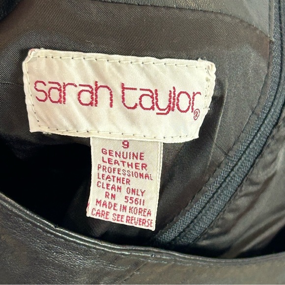 Sarah Taylor Elegant Black Leather Skirt Size 9 - Picture 3 of 8